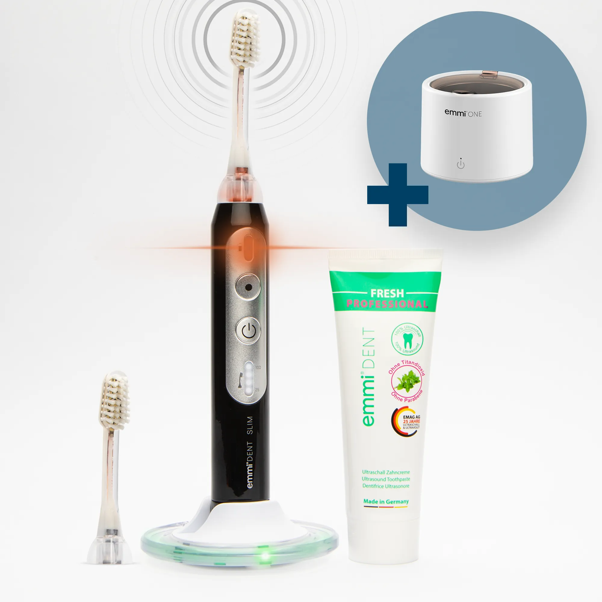 Ultrasonic toothbrush Slim + FREE emmi-one ultrasonic cleaner