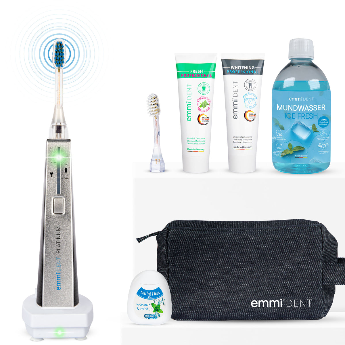 Platinum Weiße Zähne-Set · Ultraschallzahnbürste