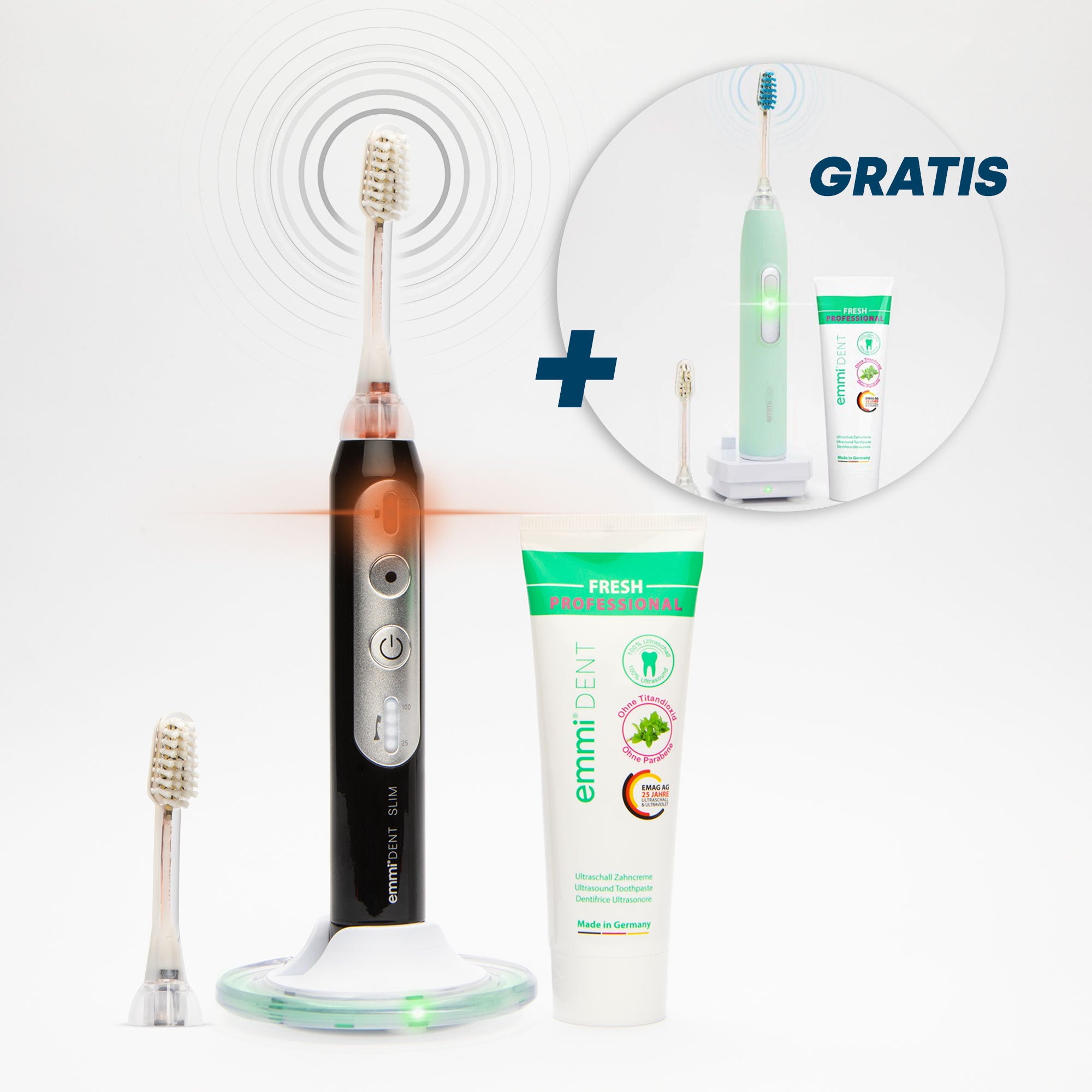 Brosse à dents à ultrasons Slim + gratuit Metallic